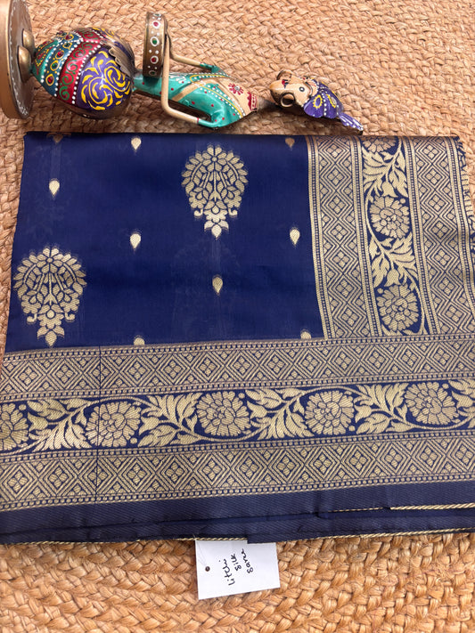 Nayantara Navy  Litchi Silk Saree | Radhe Ethnics