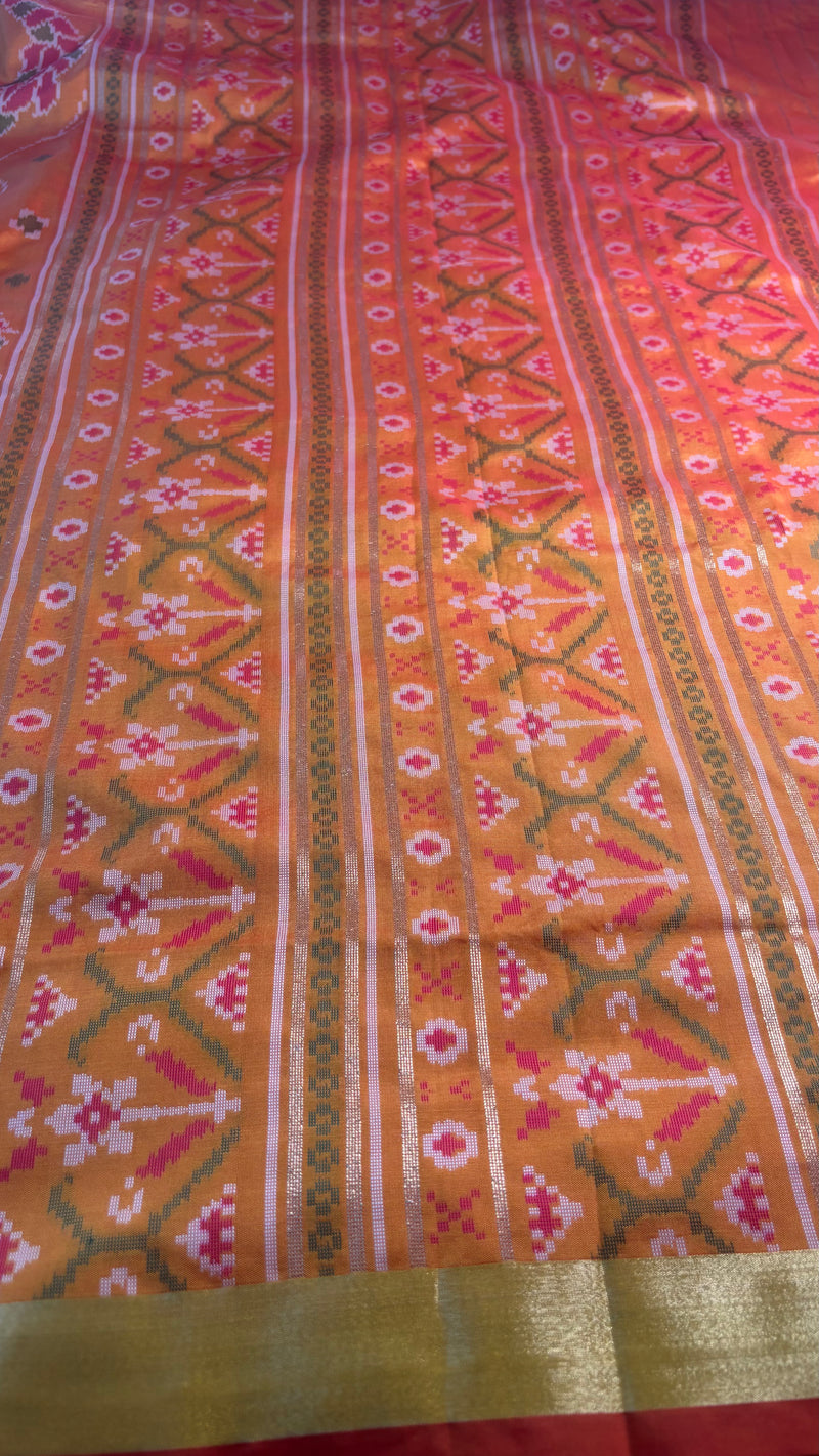 Maya Yellow Ikkat Print Sift Blended Silk Saree| Radhe Ethnics