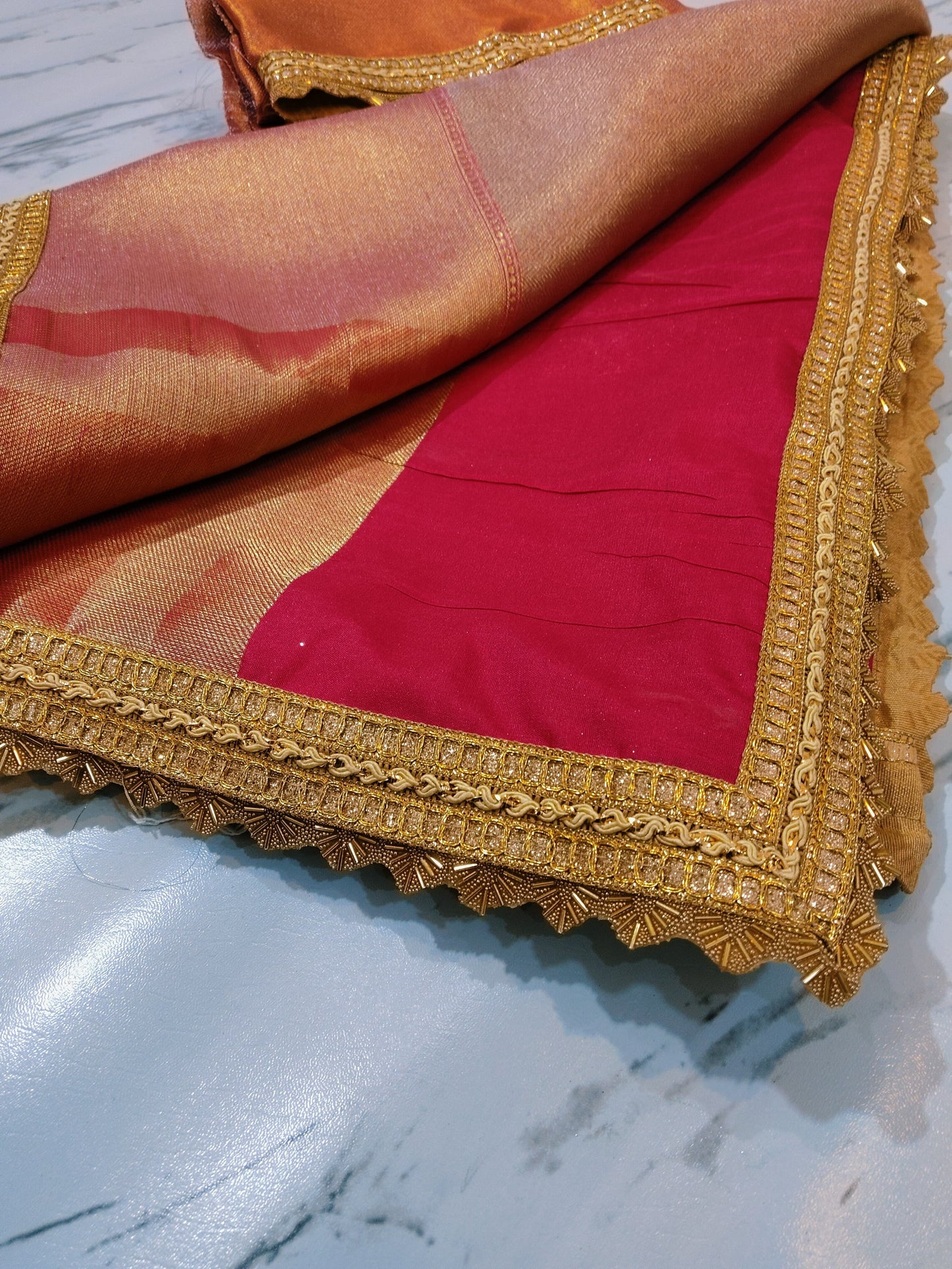 Maharani2 golden tissue saree