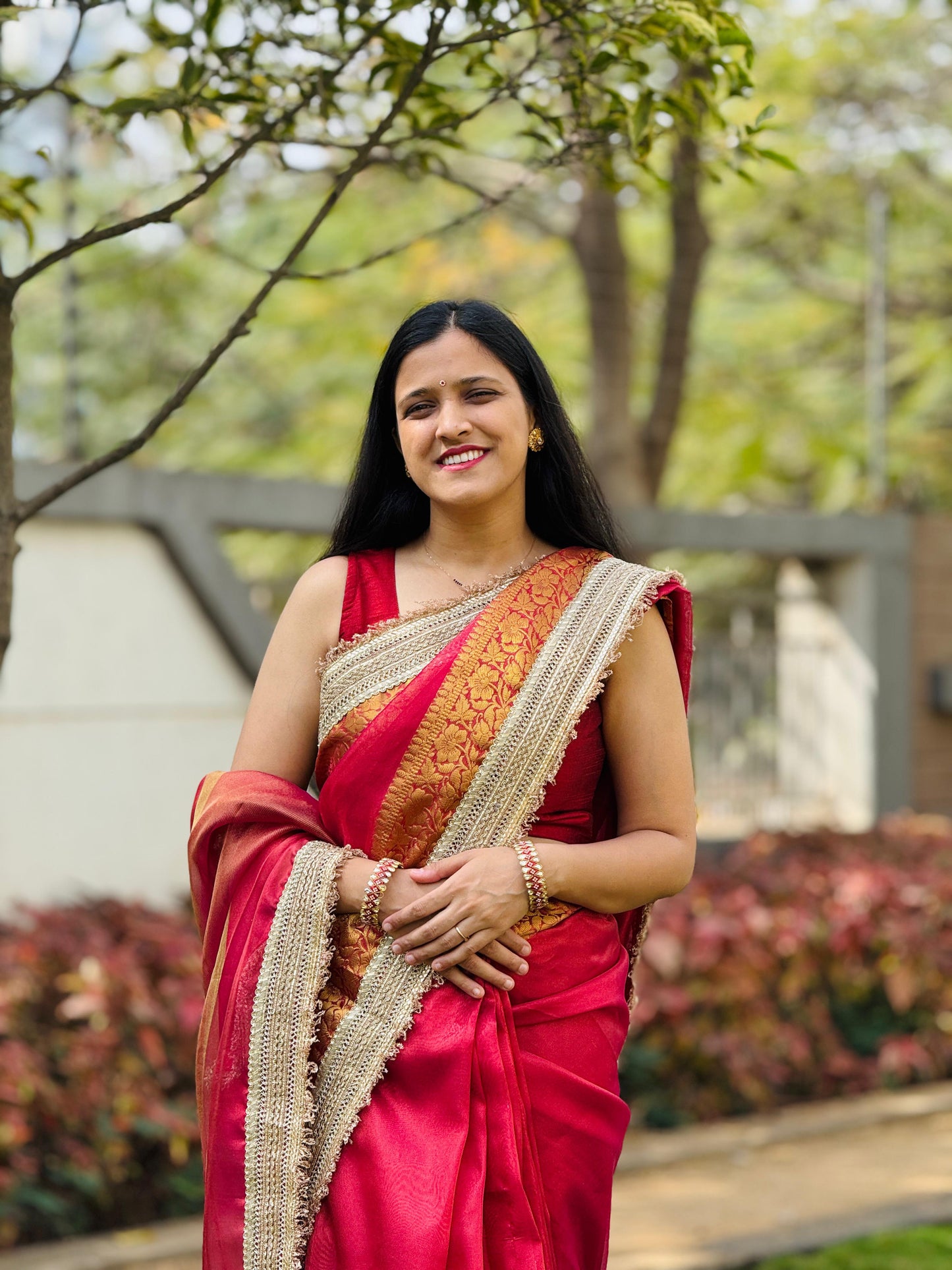 Maharani1 Red tissue Silk Saree