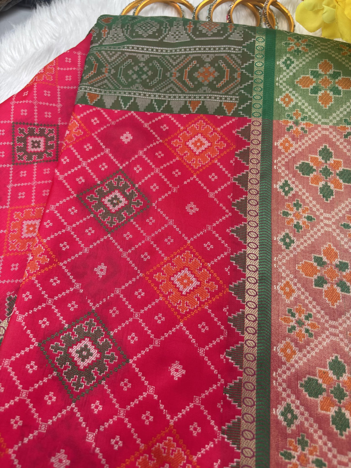 Navya Rani Pink Pochampally Silk Saree | Radhe ethnics