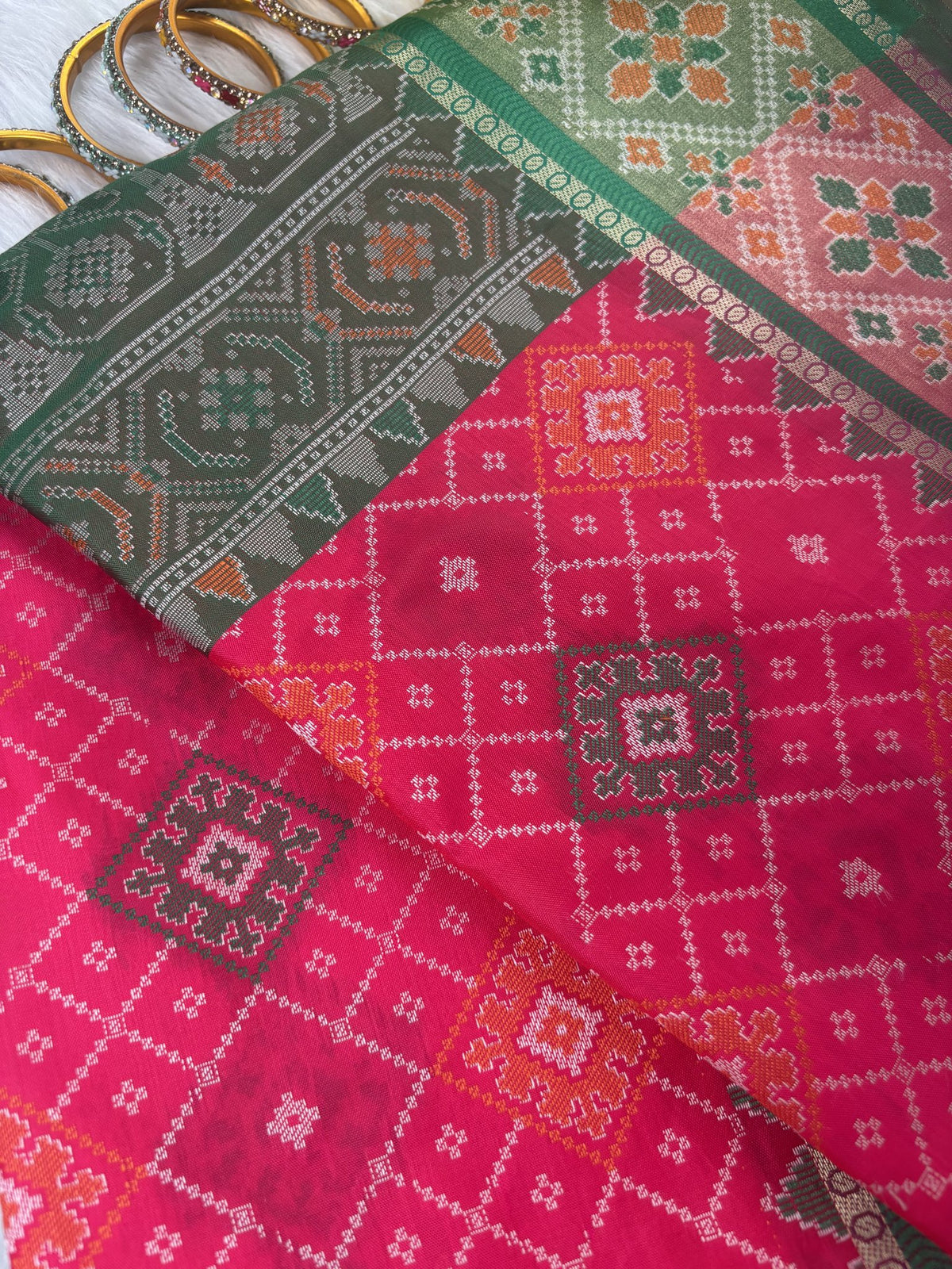 Navya Rani Pink Pochampally Silk Saree | Radhe ethnics