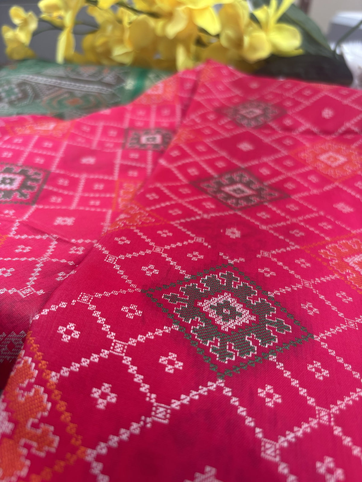 Navya Rani Pink Pochampally Silk Saree | Radhe ethnics
