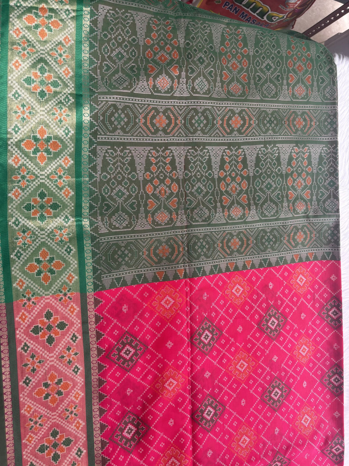 Navya Rani Pink Pochampally Silk Saree | Radhe ethnics