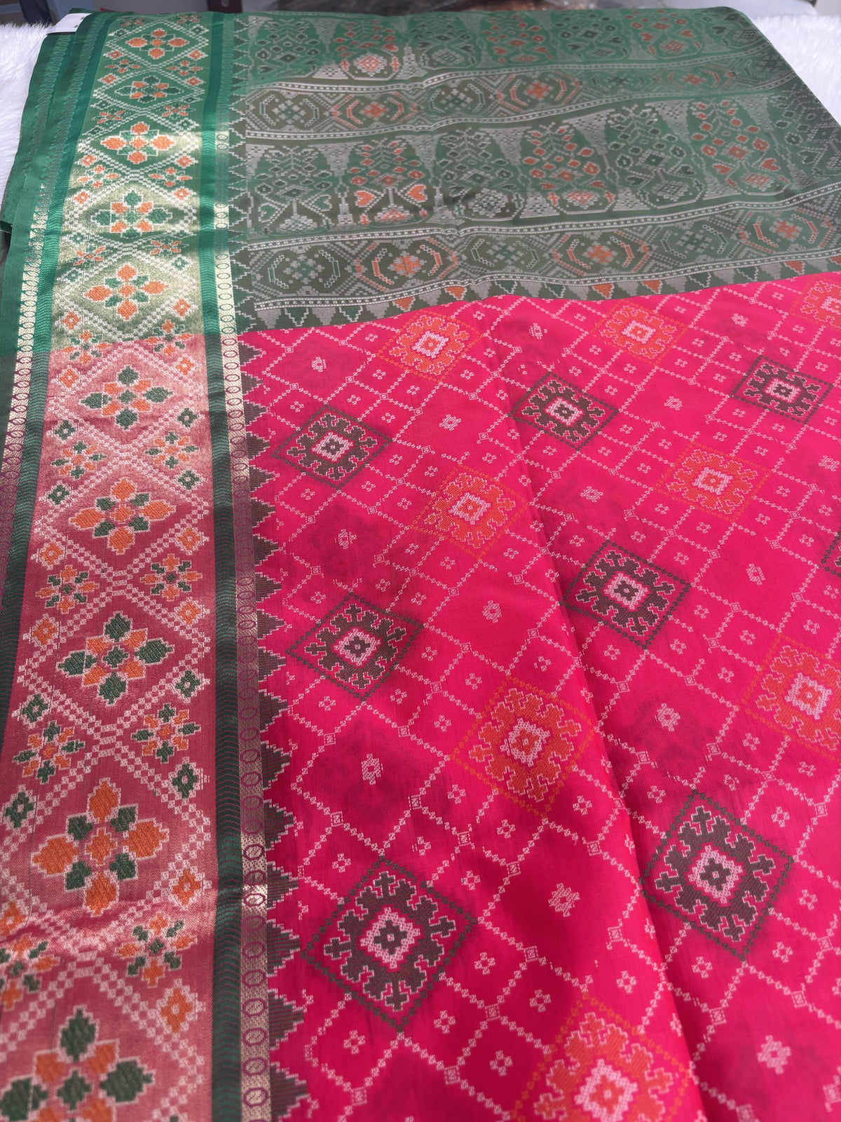 Navya Rani Pink Pochampally Silk Saree | Radhe ethnics
