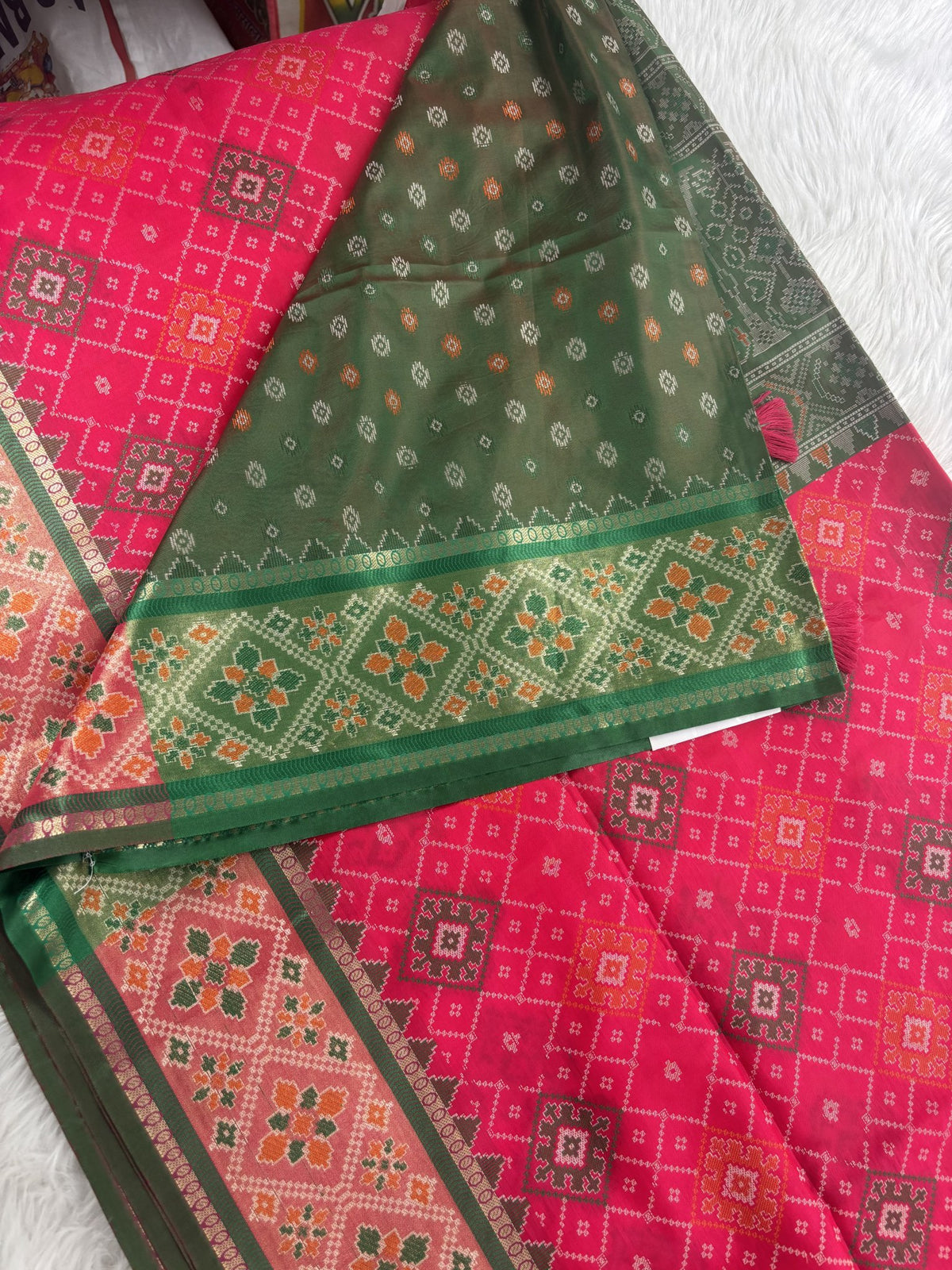 Navya Rani Pink Pochampally Silk Saree | Radhe ethnics