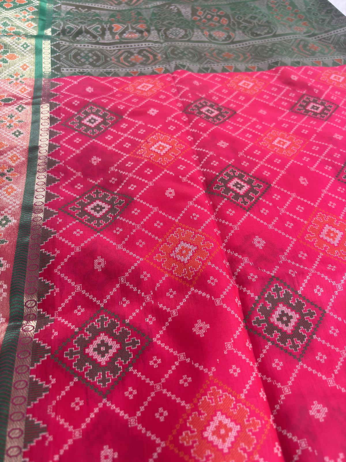 Navya Rani Pink Pochampally Silk Saree | Radhe ethnics